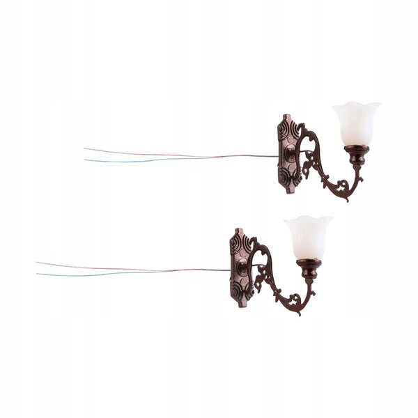 2 sztuki Street Lights Mini Lighting Scale Model 1/12 Garden style E