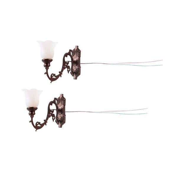 2 sztuki Street Lights Mini Lighting Scale Model 1/12 Garden style E