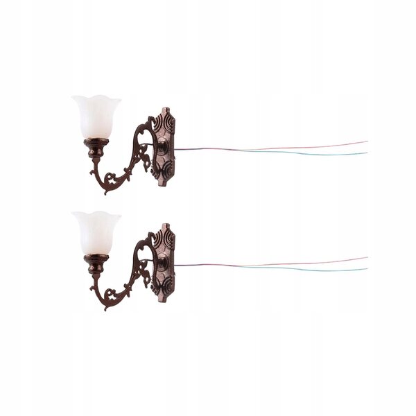2 sztuki Street Lights Mini Lighting Scale Model 1/12 Garden style E