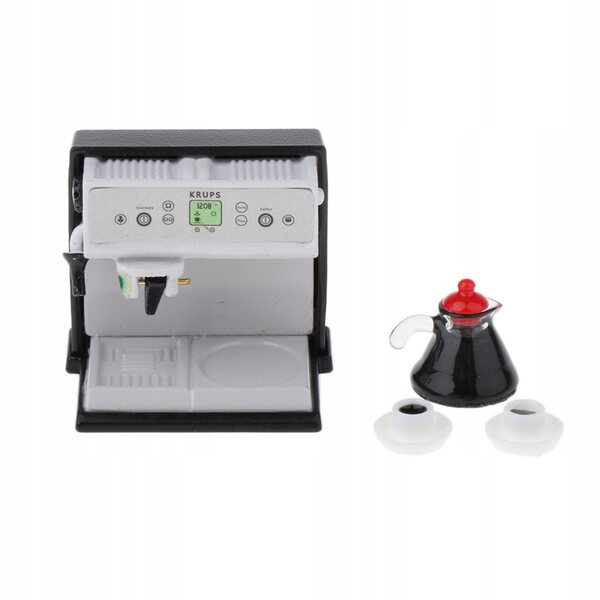 Mini set macchinetta da caffè 1/12 per casa delle bambole decorazione realistica