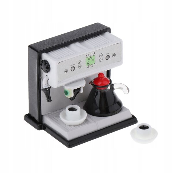 Mini set macchinetta da caffè 1/12 per casa delle bambole decorazione realistica
