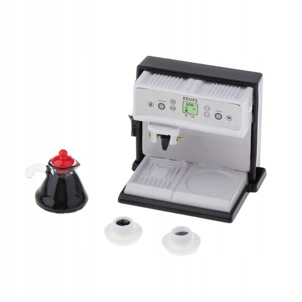 Mini set macchinetta da caffè 1/12 per casa delle bambole decorazione realistica
