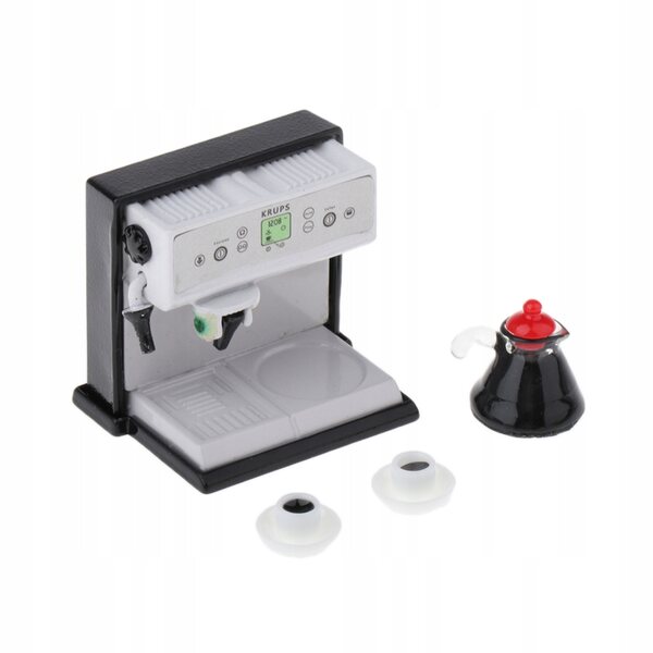 Mini set macchinetta da caffè 1/12 per casa delle bambole decorazione realistica