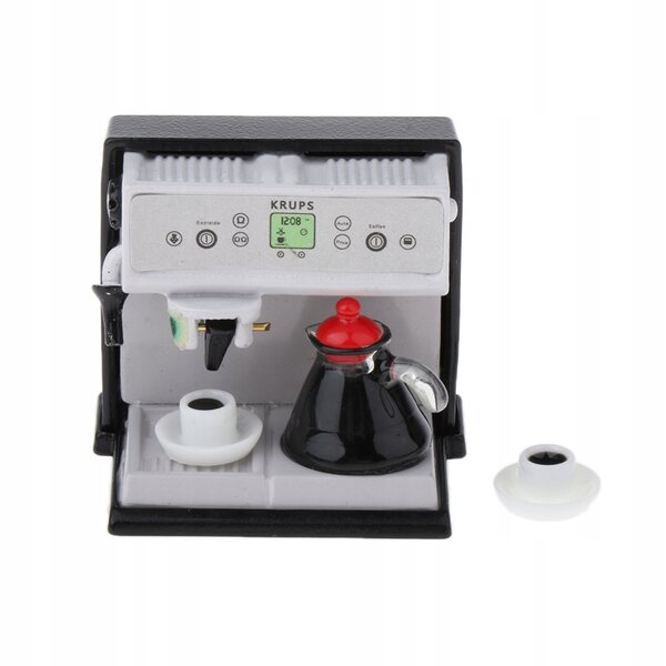 Mini set macchinetta da caffè 1/12 per casa delle bambole decorazione realistica