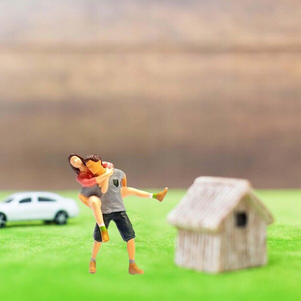 Miniatuur 1/64 paar realistische stijl in hars voor diorama's en modelbouw