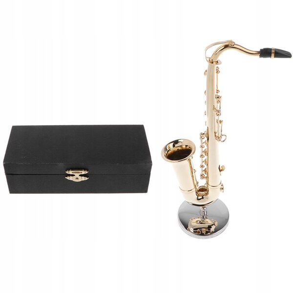 Modello miniatura saxofono in rame 14 cm con supporto decorazione casa