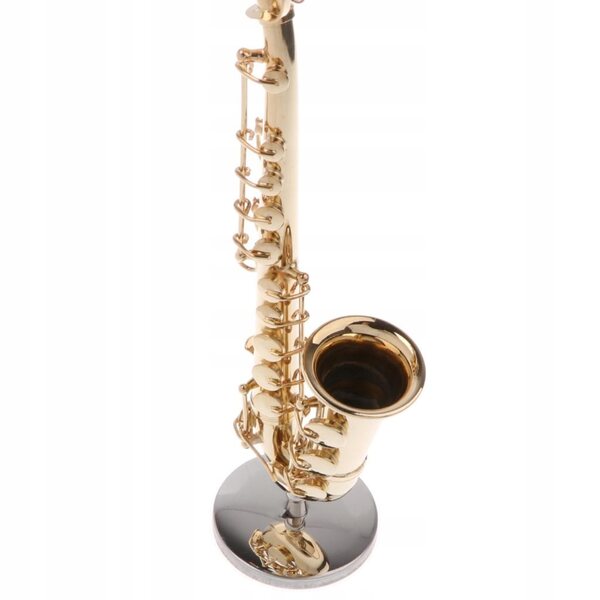 Modello miniatura saxofono in rame 14 cm con supporto decorazione casa
