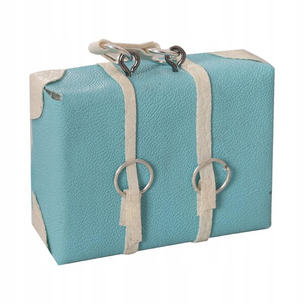 Mini-Holzkoffer für 1:12 Puppenhaus, blaues Deko-Accessoire