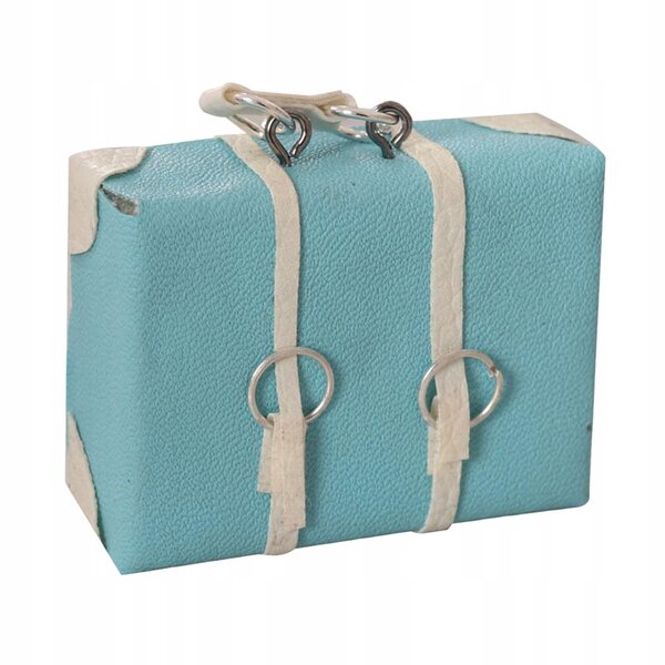Mini-Holzkoffer für 1:12 Puppenhaus, blaues Deko-Accessoire