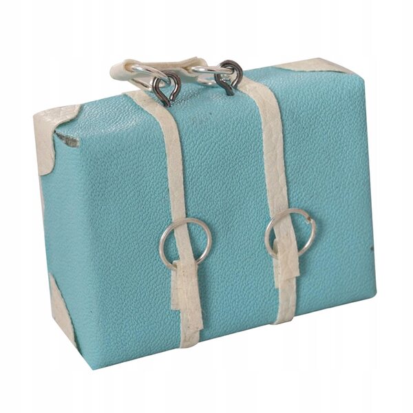 Mini-Holzkoffer für 1:12 Puppenhaus, blaues Deko-Accessoire