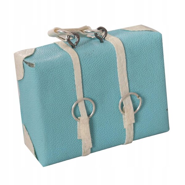 Mini-Holzkoffer für 1:12 Puppenhaus, blaues Deko-Accessoire