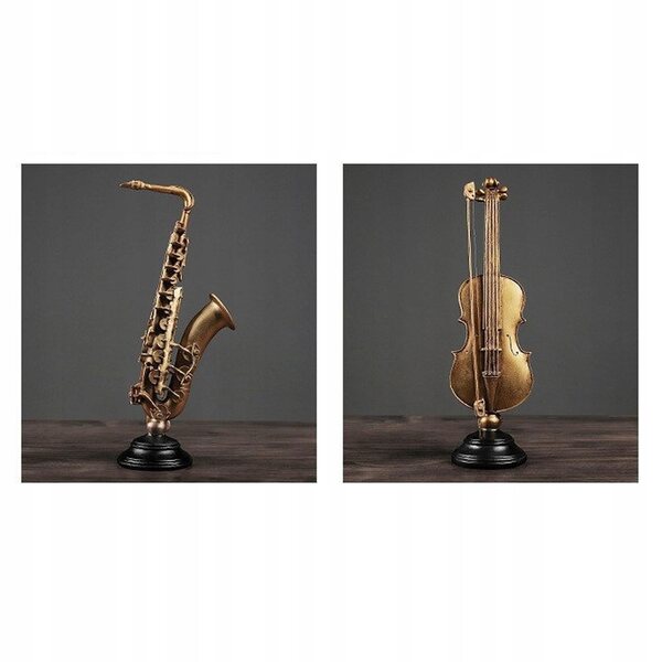Dekorative Vintage-Statue für Heimbüro, Kunstharz, Violine