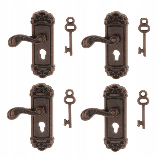 Miniaturesæt 4 ældgamle poter med nøgler til dukkehuse 1/12