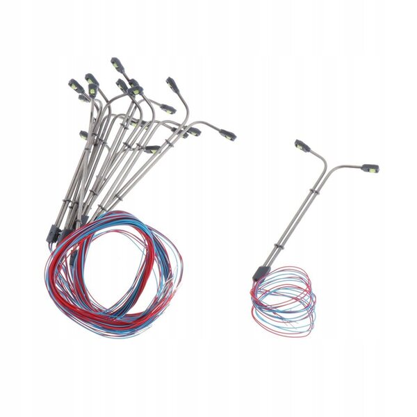 Lot de 10 lampes miniatures de chemin de fer avec LED à l'échelle 1:200, 3 V, métal
