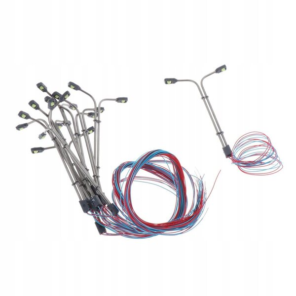Lot de 10 lampes miniatures de chemin de fer avec LED à l'échelle 1:200, 3 V, métal
