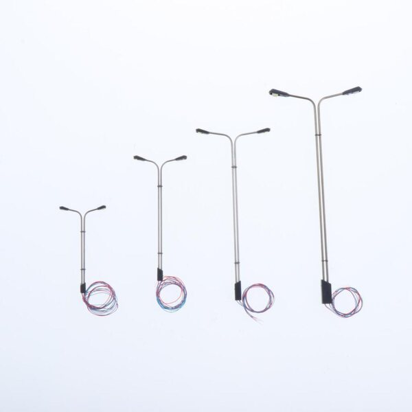 Lot de 10 lampes miniatures de chemin de fer avec LED à l'échelle 1:200, 3 V, métal