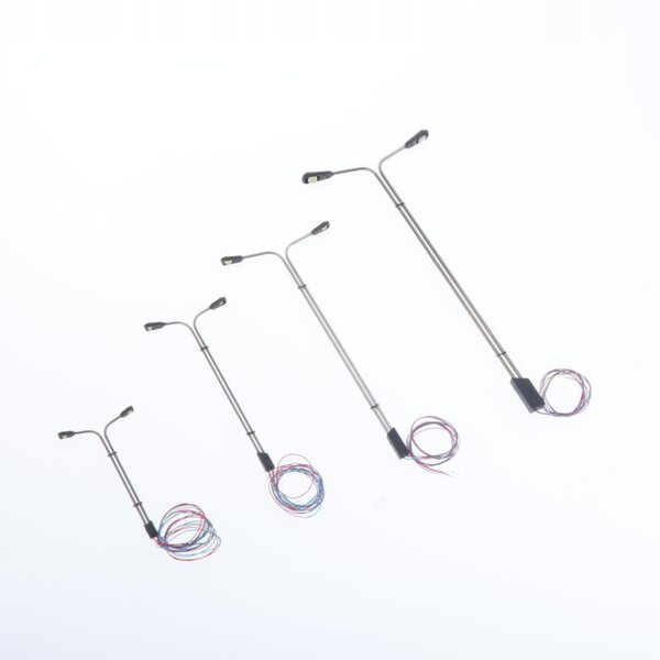 Lot de 10 lampes miniatures de chemin de fer avec LED à l'échelle 1:200, 3 V, métal