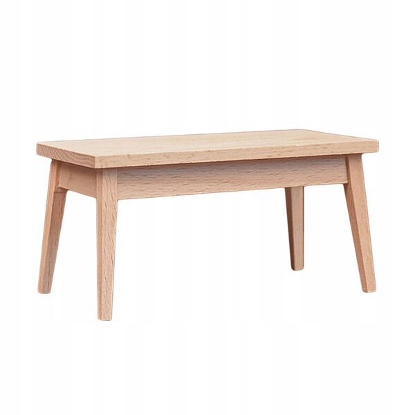 1/12 Puppenhaus-Holzmöbel-Miniaturen – unbemalter Tisch und Stühle