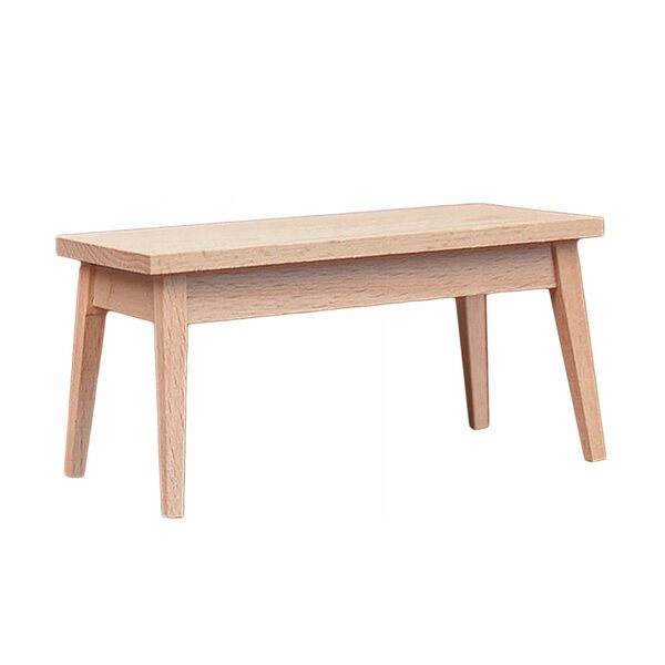 1/12 Puppenhaus-Holzmöbel-Miniaturen – unbemalter Tisch und Stühle