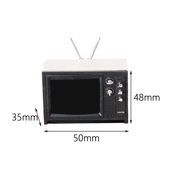 Mini telewizore retro miniatura per casa delle bambole con luce e suono