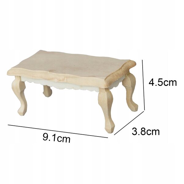 Mini Tavolo in Legno per Casa delle Bambole Scala 1/12, Arredo per Bambini