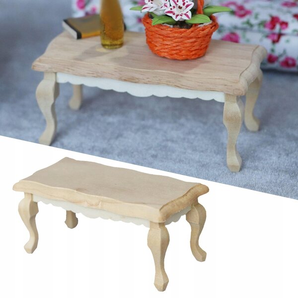 Mini Tavolo in Legno per Casa delle Bambole Scala 1/12, Arredo per Bambini