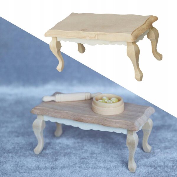 Mini Tavolo in Legno per Casa delle Bambole Scala 1/12, Arredo per Bambini