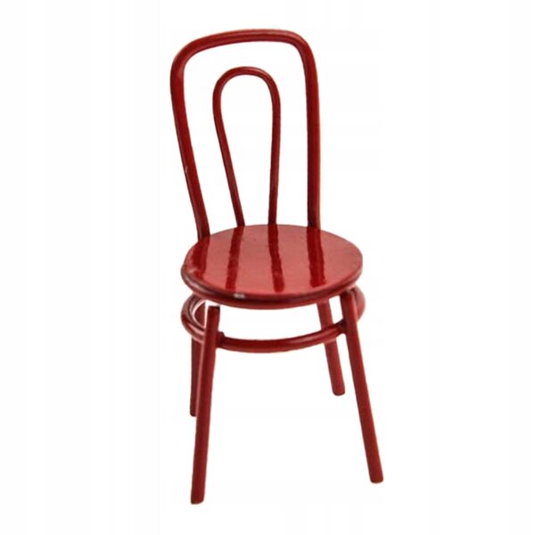 Miniatuur legering stoel voor poppenhuis 1:12 1:6 decoratief rood