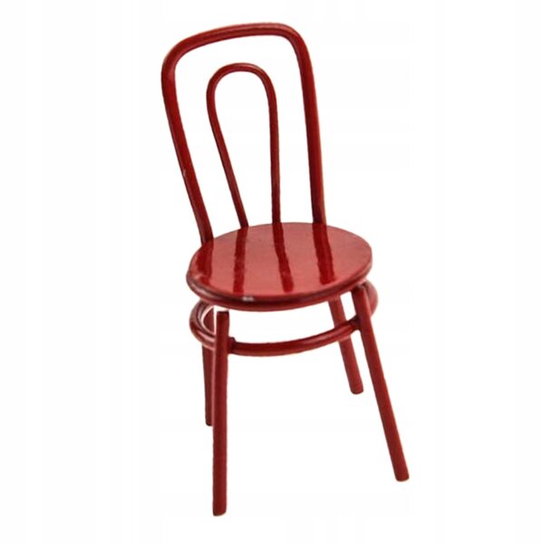 Miniatuur legering stoel voor poppenhuis 1:12 1:6 decoratief rood