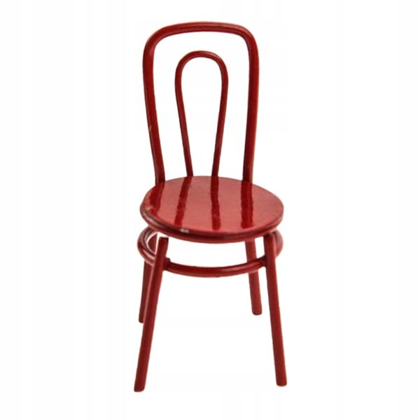 Miniatuur legering stoel voor poppenhuis 1:12 1:6 decoratief rood