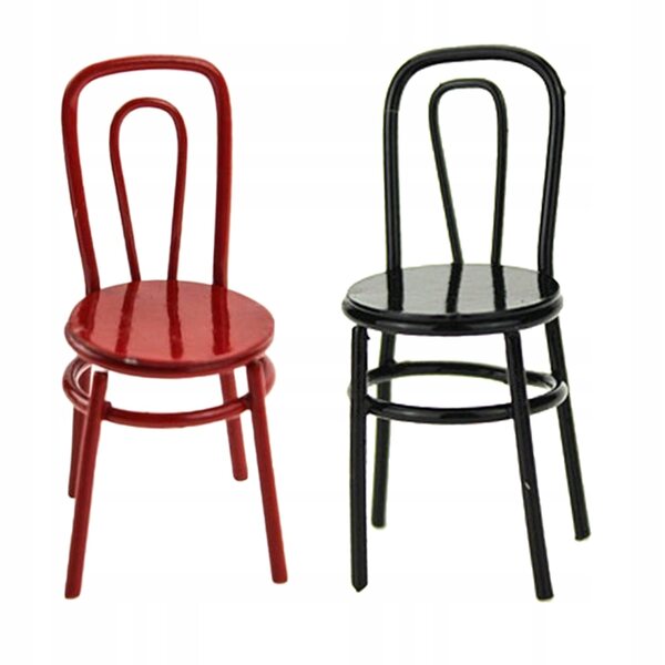 Miniatuur legering stoel voor poppenhuis 1:12 1:6 decoratief rood