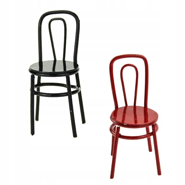Miniatuur legering stoel voor poppenhuis 1:12 1:6 decoratief rood