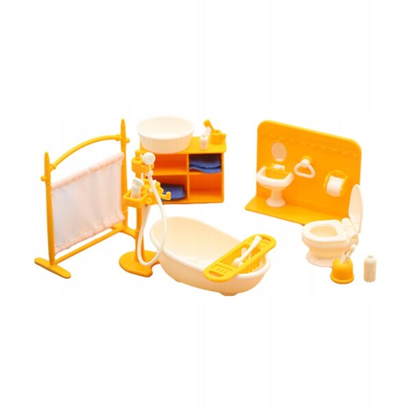 Poppenhuis badkamerminiaturen 1:12 houten decoratieve set