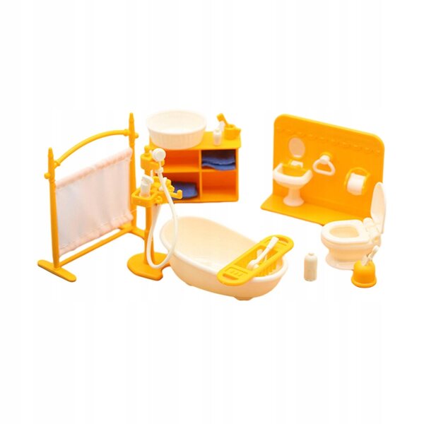 Poppenhuis badkamerminiaturen 1:12 houten decoratieve set