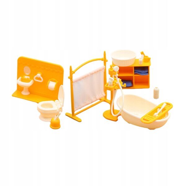 Poppenhuis badkamerminiaturen 1:12 houten decoratieve set