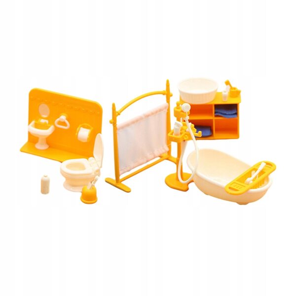 Poppenhuis badkamerminiaturen 1:12 houten decoratieve set