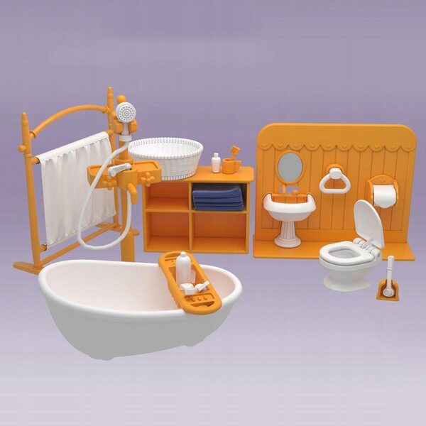 Poppenhuis badkamerminiaturen 1:12 houten decoratieve set