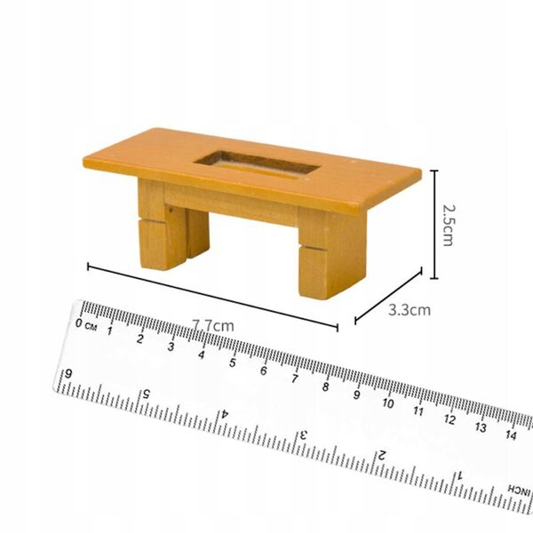 Miniatur 1:12 Holztisch für Puppenhaus, dekoratives Accessoire