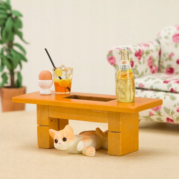 Miniatur 1:12 Holztisch für Puppenhaus, dekoratives Accessoire