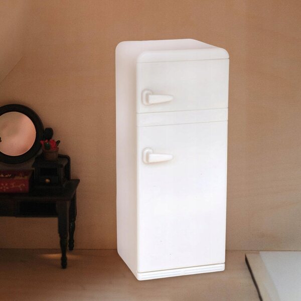 1:12 Puppenhaus, weißer Mini-Kühlschrank mit Doppeltür, aus Holz