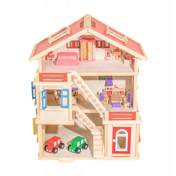 DIY Puppenhaus-Set aus Holz mit Möbeln – kreativer Spaß für Kinder