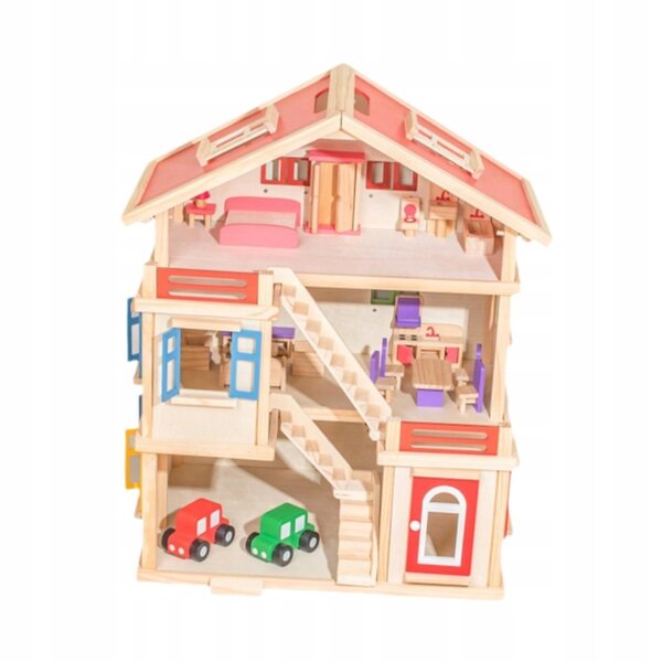 DIY Puppenhaus-Set aus Holz mit Möbeln – kreativer Spaß für Kinder