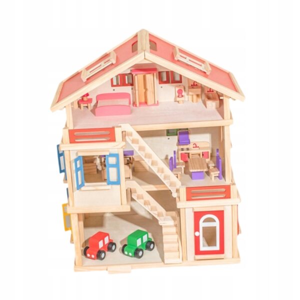 DIY Puppenhaus-Set aus Holz mit Möbeln – kreativer Spaß für Kinder