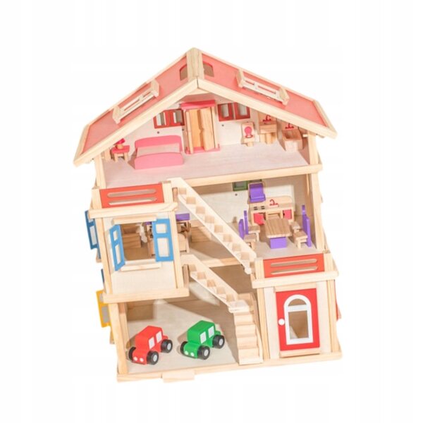 DIY Puppenhaus-Set aus Holz mit Möbeln – kreativer Spaß für Kinder