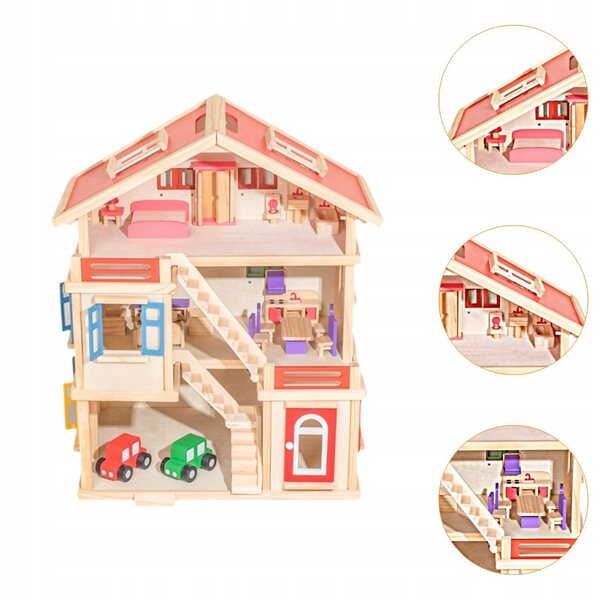 DIY Puppenhaus-Set aus Holz mit Möbeln – kreativer Spaß für Kinder