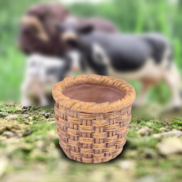 1/12 geflochtener Korb Miniatur für Holzpuppenhaus 2,2x2,6 cm