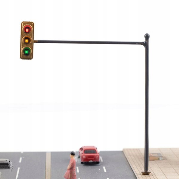 Lampada di segnalazione in miniatura per un modello ferroviario 1:87 in metallo ABS