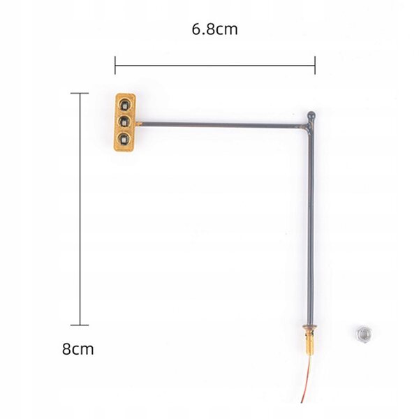 Lampada di segnalazione in miniatura per un modello ferroviario 1:87 in metallo ABS