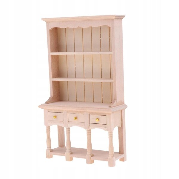 Miniatur-Bücherregal aus Holz 1:12 für Puppenhaus – zum Bemalen und Dekorieren