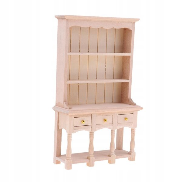 Miniatura Libreria in Legno 1:12 per Casa delle Bambole - Da Dipingere e Decorare